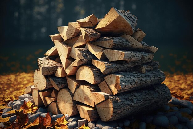 Ein äußerer Haufen Brennholz