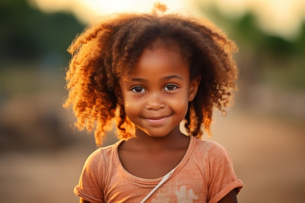 Ein afrikanisches Mädchen lächelt in die Kamera