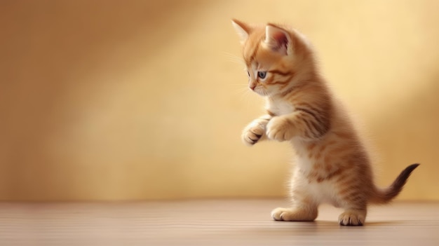 Ein albernes Kätzchen, das seinen eigenen, von der KI erzeugten Schwanz jagt