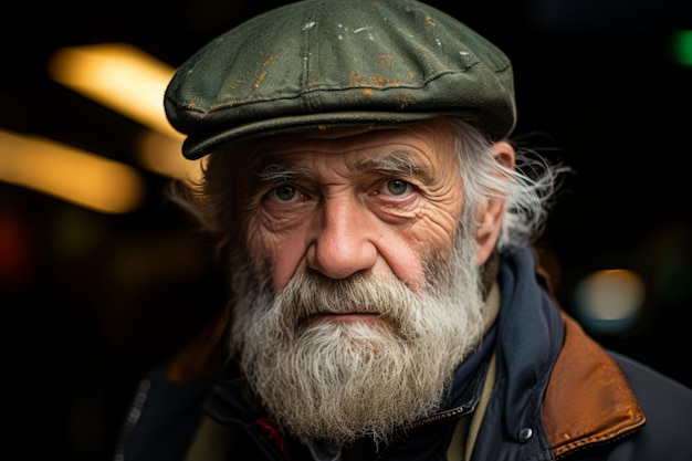 Ein alter Mann mit Bart und Hut