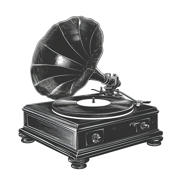 Foto ein alter plattenspieler in vintage retro classic gramophone