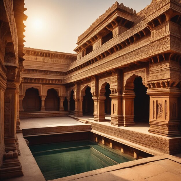 Foto ein alter stufenbrunnen in rajasthan