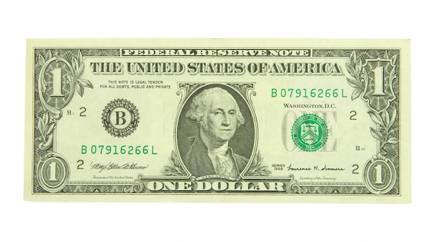 Foto ein amerikanischer dollar isoliert