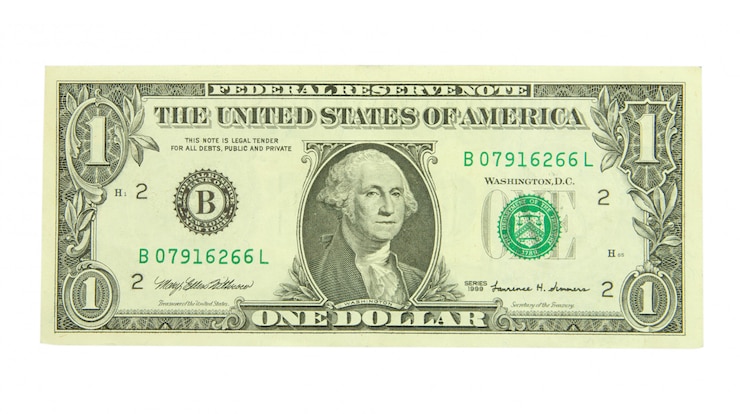 Foto ein amerikanischer dollar isoliert