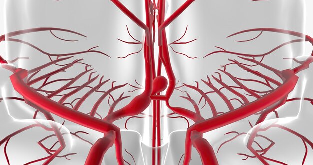 Foto ein aneurysma ist die ballonartige erweiterung eines blutgefäßes aufgrund einer geschwächten struktur oder einer beschädigung der gefäßwand