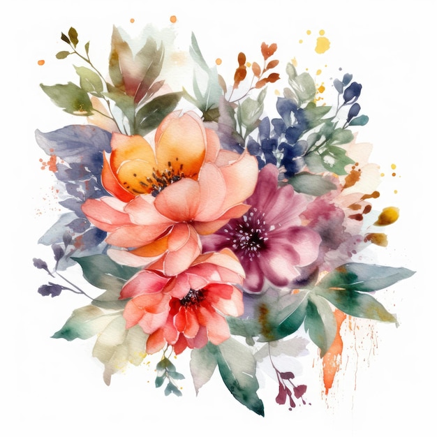 Ein Aquarell von Blumen mit dem Wort Liebe darauf.