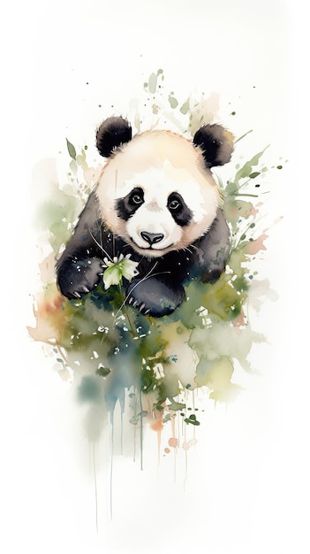 Ein Aquarellbild eines Pandabären