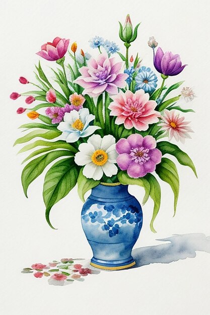 Ein Aquarellbild von Blumen