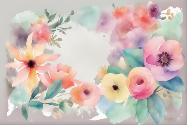 ein Aquarellgemälde mit Blumen. Niedliche ästhetische Hintergrundbilder