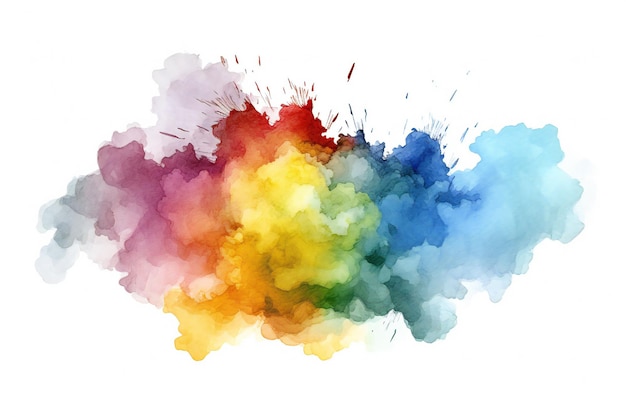 Foto ein aquarellgemälde mit regenbogenfarbenem hintergrund