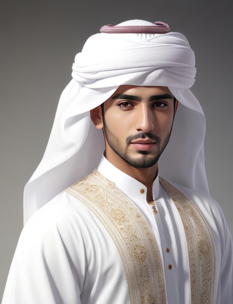 Foto ein araber mit weißem outfit