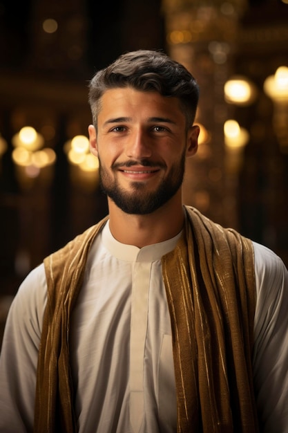 Ein arabischer Mann lächelt in die Kamera