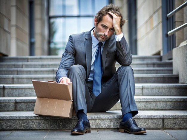 Foto ein arbeitsloser mann ist sehr verärgert und besorgt, einen job zu finden