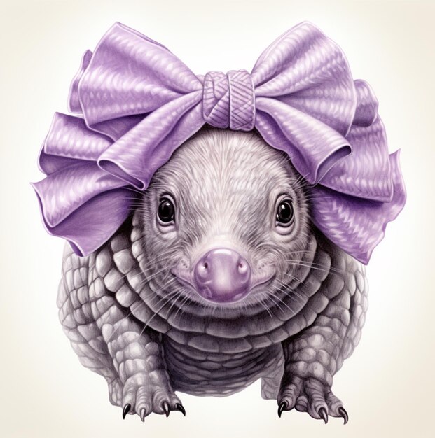 Foto ein armadillo mit einem lazo morado