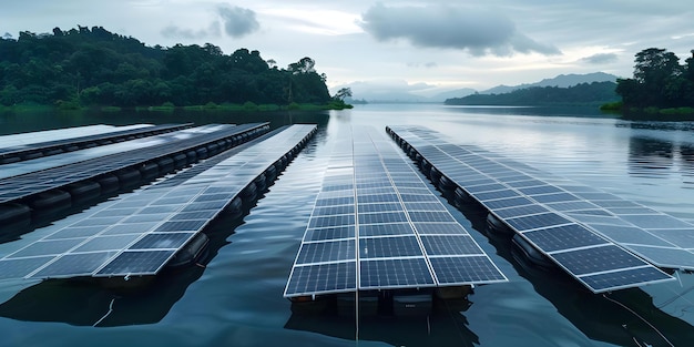 Ein asiatischer Ingenieur entwirft ein schwimmendes Solarkraftwerk für eine nachhaltige Energieerzeugung Konzept Nachhaltige Energie Solarkraft Schwimmendes Kraftwerk eines asiatischen Ingenieurs