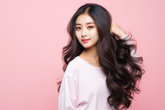 Ein asiatisches Mädchen hat eine tolle Frisur
