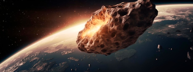 Ein Asteroid fällt auf die Erde. Generative KI