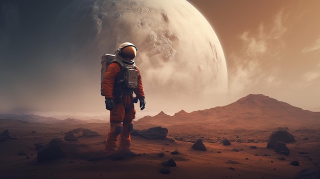 Ein Astronaut auf dem Mars