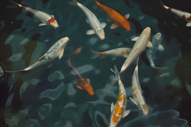Ein atemberaubender Fischschwarm, der anmutig in der ruhigen Unterwasserwelt gleitet