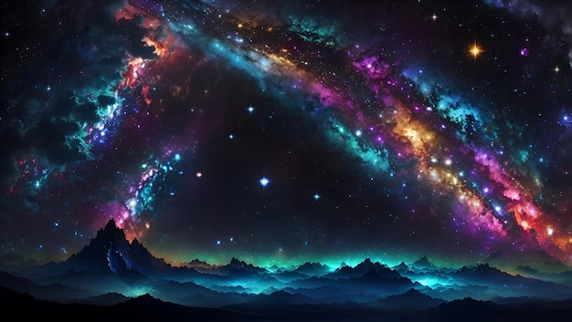 ein atemberaubender und faszinierender Desktop-Hintergrund mit einer lebendigen Galaxien-Szene