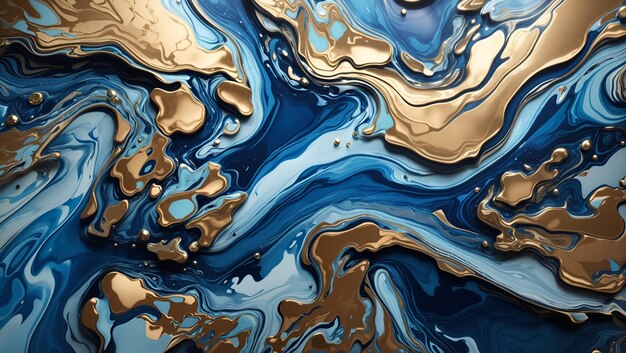 Ein atemberaubendes blaues, flüssiges, abstraktes Hintergrunddesign-Hintergrundbild, generiert von KI