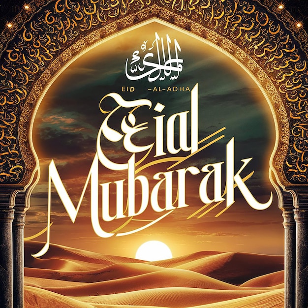 Ein atemberaubendes und filmisches Plakatentwurf für EidAl Adha