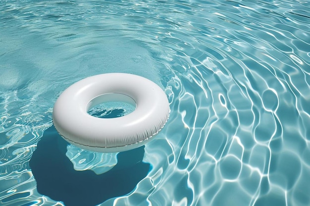 ein aufblasbarer Ring, der in einem Pool schwimmt