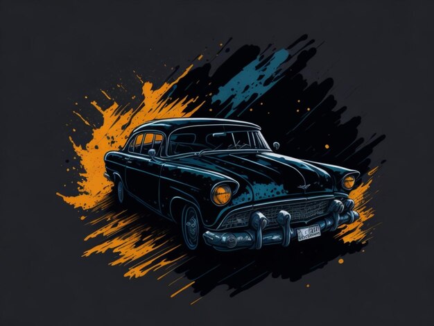 ein Aufkleber eines Autos für T-Shirt-Design