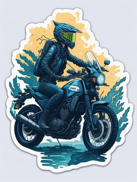 ein Aufkleber eines Motorrads für T-Shirt-Design