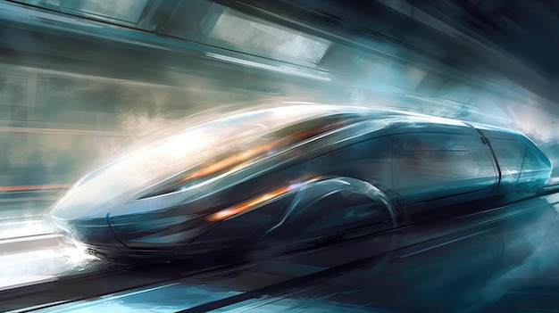 Ein Auto fährt durch einen Tunnel, auf dessen Vorderseite das Wort „Geschwindigkeit“ steht.