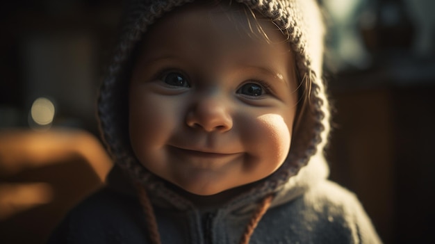 Ein Baby, das in der Sonne lächelt