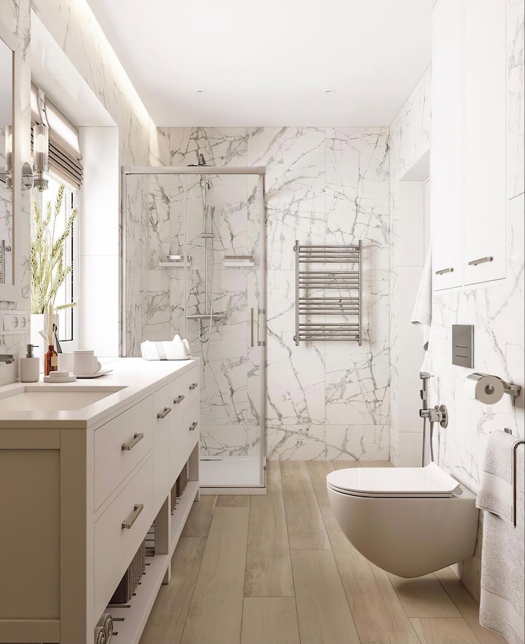 Foto ein badezimmer mit einem waschbecken, einer toilette und einer badewanne