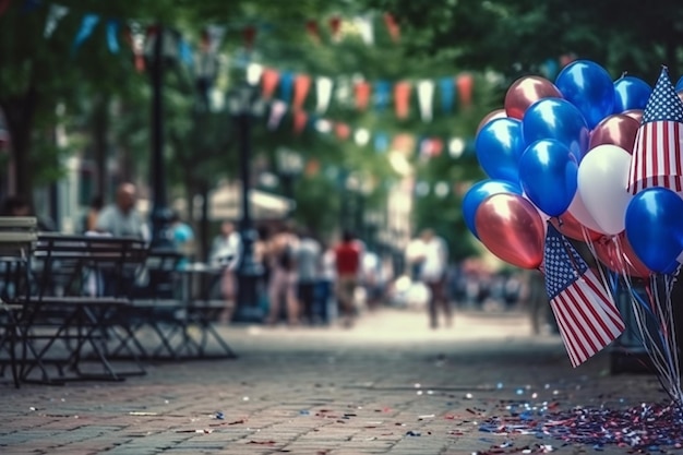 Ein Ballon mit dem Wort „American“ darauf