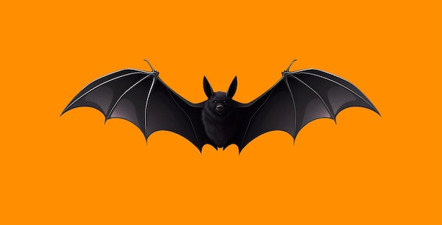 Ein Banner-Layout für die Halloween-Feiertagsanwendungen, die eine Figur in Form einer schwarzen Fledermaus schnitzen