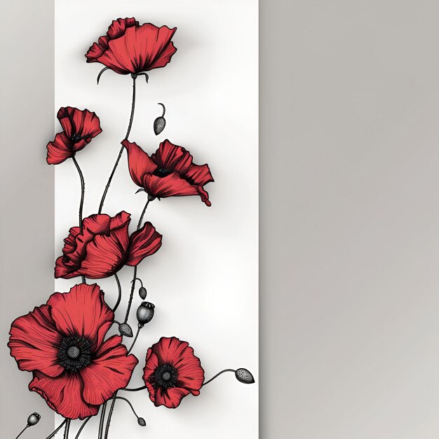 Ein Banner mit leuchtend roten Mohnblumen ein Poster für den Memorial Day Memorial Day Anzac Day