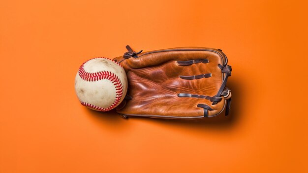 Ein Baseballhandschuh mit einem Baseball darauf und dem Wort Baseball darauf.