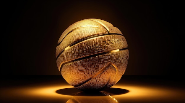 ein Basketball mit dem Wort „Gold“ darauf