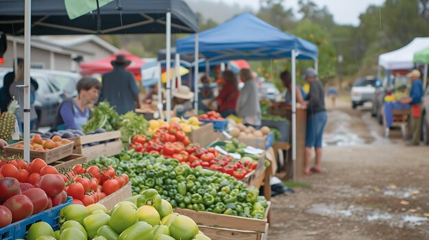 Ein Bauernmarkt ist ein großartiger Ort, um frische lokale Produkte zu kaufen