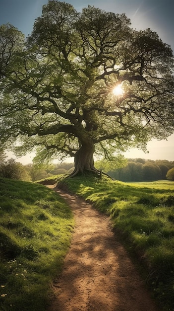 Ein Baum, auf den die Sonne scheint