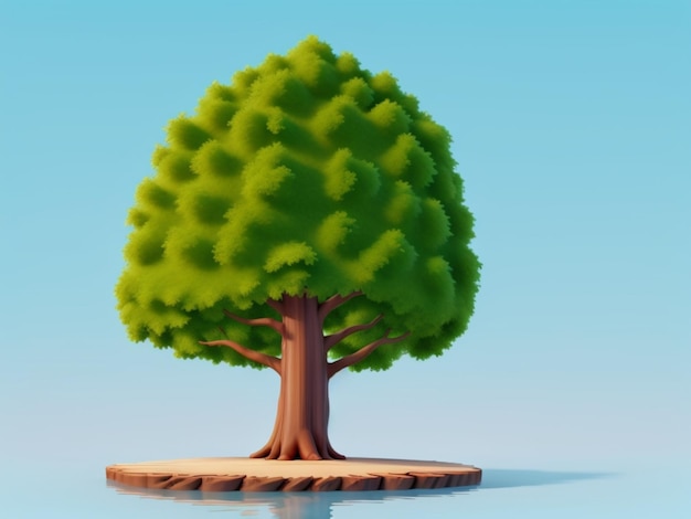 Ein Baum in der Mitte mit Hintergrund mit Farbverlauf