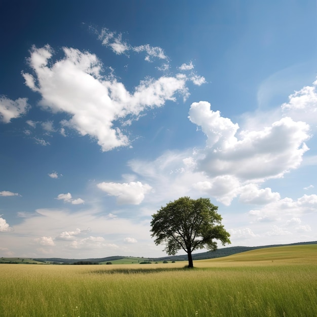 Ein Baum in einem Feld