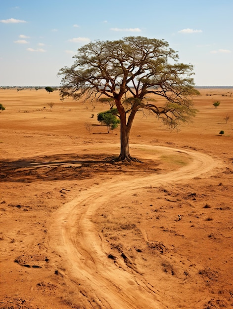 ein Baum ist mitten in der Wüste