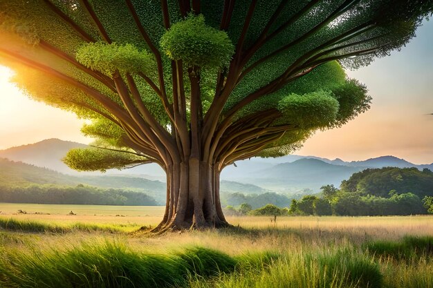 Ein Baum mit dem Wort Baum darauf