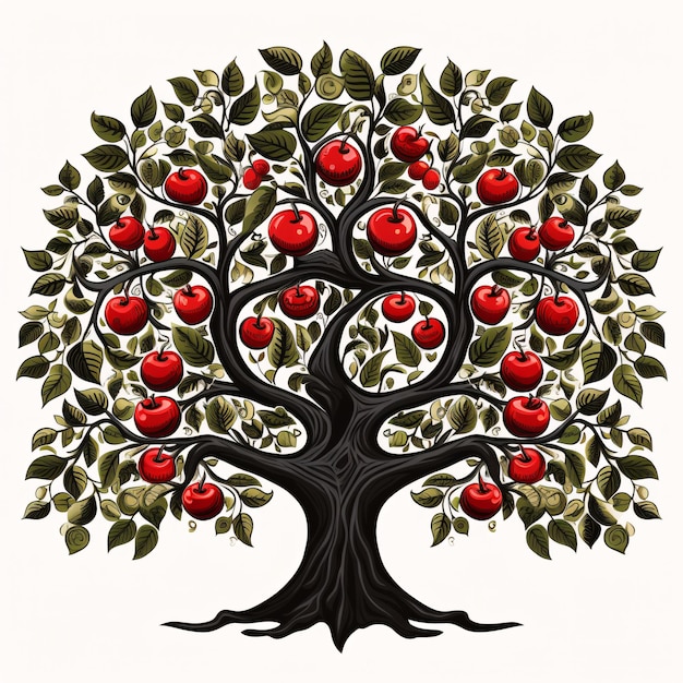 ein Baum mit Äpfeln darauf