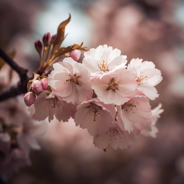 Ein Baum mit rosa Blüten, die blühen