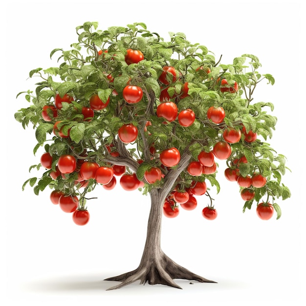 Ein Baum mit vielen Tomaten darauf