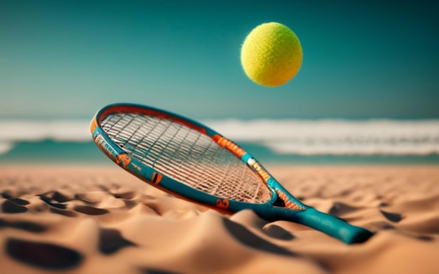 Ein Beach-Tennisschläger mit Sandboden