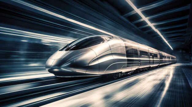 Ein beeindruckendes Bild einer Magnetschwebebahn, das die Zukunft des effizienten Hochgeschwindigkeitszugverkehrs veranschaulicht