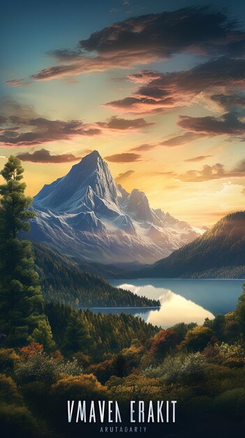 ein Berg ist im Hintergrund eines Sonnenuntergangs
