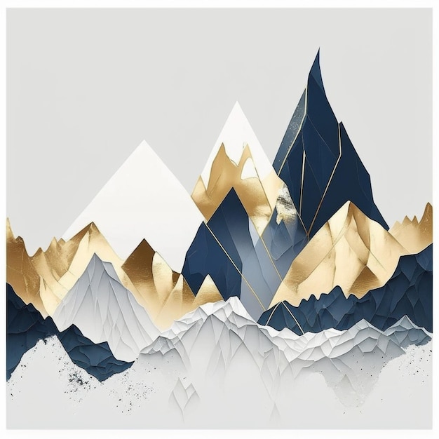 Ein Berg mit blau-goldenem Design.